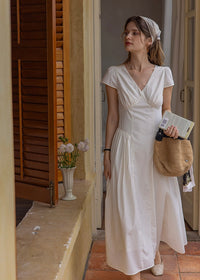 White Cottage A-Line Long Dress