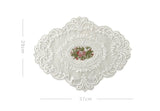 Heirloom Bloom Lace Mat|Vintage Embroidered Floral Placemat