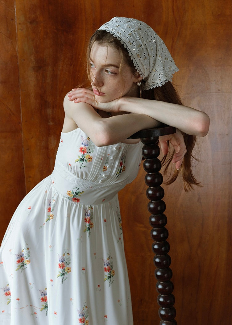Fieldnote Reverie Vintage Floral Lace Strap Dress