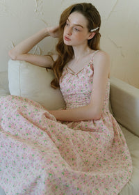 Rosée du Matin Dress | Soft Pink Floral Summer Slip Dress