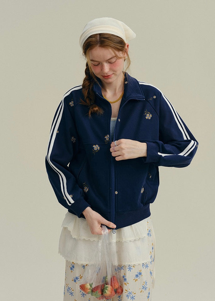 Little Blossom Vintage Zip Track Jacket