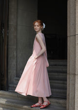Summer Petal Cotton Dress | Light Pink Sleeveless Dress
