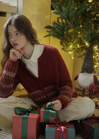 Christmas Nordic Knit Cardigan Sweater(2COLOR)