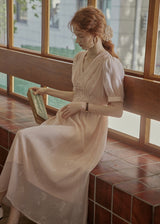 Blush Verse Soft Pink Embroidered Vintage Dress