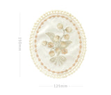 Golden Stem Oval Lace Coaster|Vintage Embroidered Table Accent