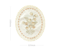 Golden Stem Oval Lace Coaster|Vintage Embroidered Table Accent
