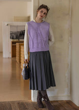 Morning Lilac Wool Knit Vest