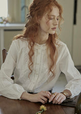 Lace Embroidered French Vintage White Blouse