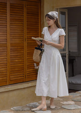 White Cottage A-Line Long Dress