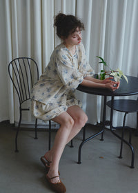 Blue Breeze Cotton Gauze Pajama Set Floral Loose Fit Summer Homewear
