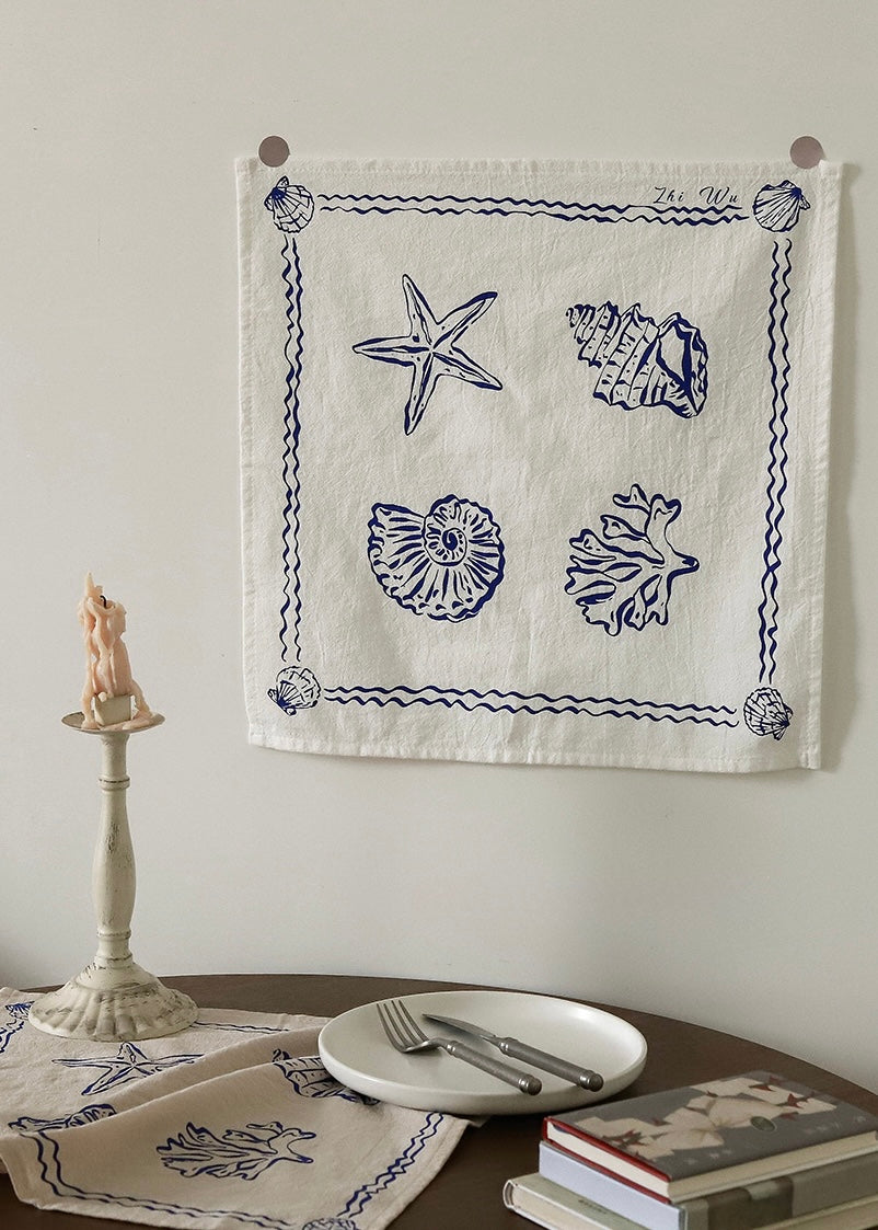 Sea Etching Fabric Mat|Tablecloth & Wall Decor