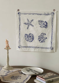 Sea Etching Fabric Mat|Tablecloth & Wall Decor