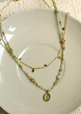 Verdant Beaded Double Necklace