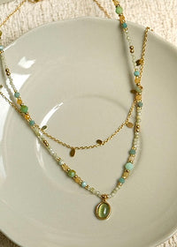 Verdant Beaded Double Necklace