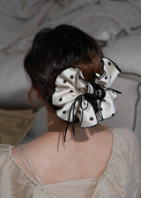 Dot Muse Ribbon Polka Ruffle Claw Clip