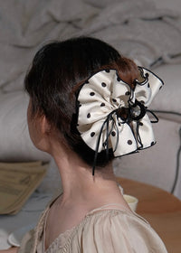 Dot Muse Ribbon Polka Ruffle Claw Clip