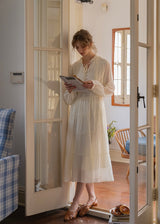 Daydream Romantic Vintage Tiered Long Sleeve Dress(2COLOR)