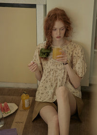 Morning Poem Pintuck Blouse | Vintage Floral Cream Top