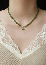 Jade Bead Pendant Necklace