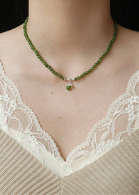 Jade Bead Pendant Necklace