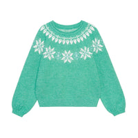 Snowfall Nordic Fair Isle Fuzzy Knit Sweater(2COLOR)