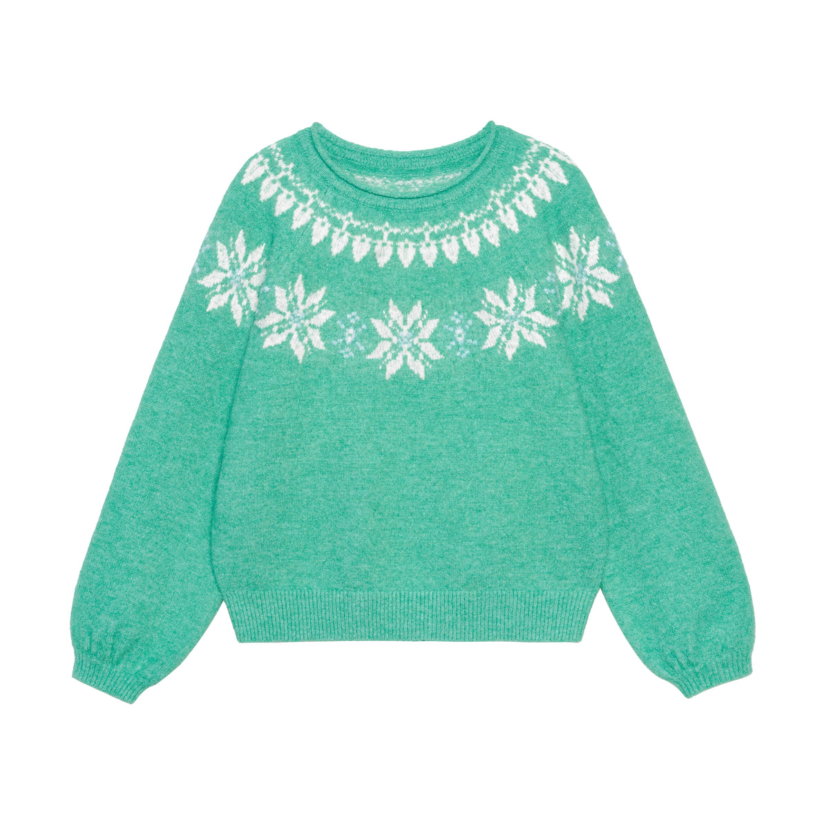 Snowfall Nordic Fair Isle Fuzzy Knit Sweater(2COLOR)