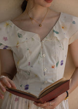 Blooming Ruffle Garden Dress | Vintage Floral Sleeveless Cotton Maxi