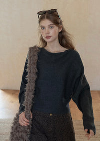 Soft Rhythm Boat-Neck Knit Top