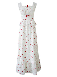 Strawberry Waltz Vintage Ruffle Lace Sleeveless Dress