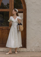White Cottage A-Line Long Dress