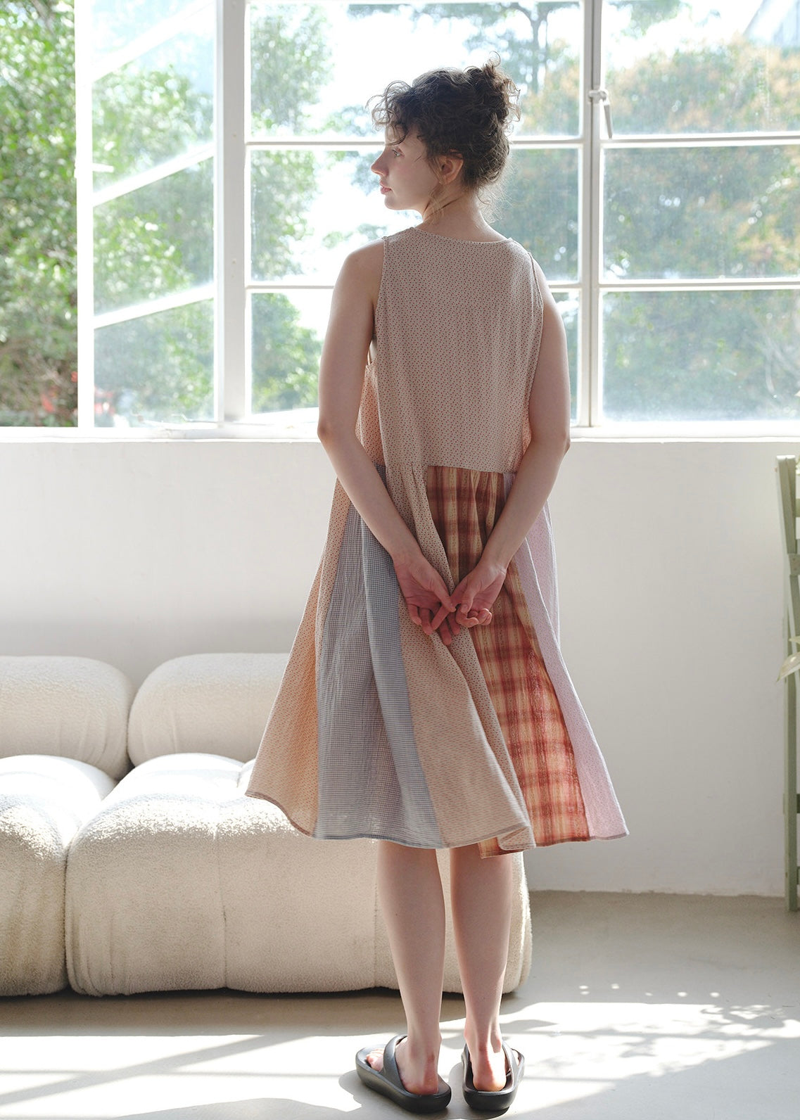 Marais Soft Patchwork Cotton Gauze Sleeveless Nightdress