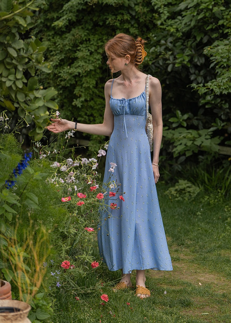 Wildflower Hour Dress | Vintage Backless Slip Floral Dress(2COLOR)