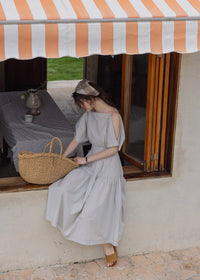 Convertible Off-Shoulder Smocked Cotton Dress