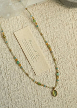 Verdant Beaded Double Necklace