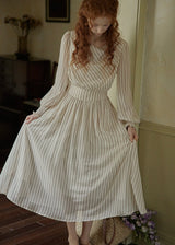 Echoes of Time Classic Stripe Long Sleeve Dress