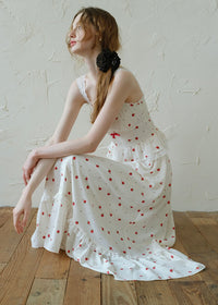 Strawberry Waltz Vintage Ruffle Lace Sleeveless Dress