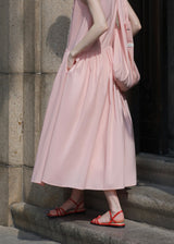 Summer Petal Cotton Dress | Light Pink Sleeveless Dress