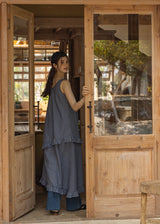 Lazy Afternoon Check Dress | Ruffled Gingham Cotton Sleeveless Dress(2COLOR)