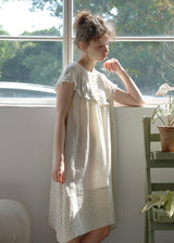 Quiet Daylight Cotton Gauze Nightdress Soft Floral Loose Lounge Dress