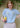 Lemon Letter Sky Knit Cardigan Blue Short Sleeve Knit Top