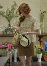 Morning Poem Pintuck Blouse | Vintage Floral Cream Top