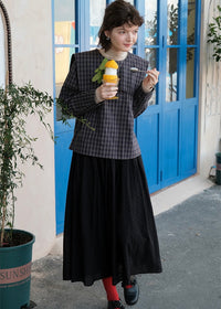Autumn Café Check Sailor Blouse