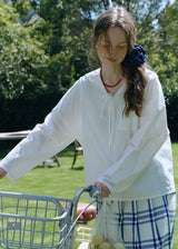 Vintage Sailor Collar Tie Long Sleeve Blouse