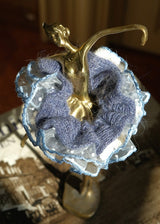 Lace Knit Vintage Smoke Blue Hair Scrunchie