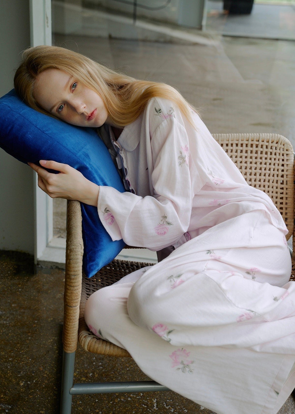 Blush Rose Cotton Gauze Long Sleeve Pajama Set