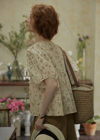 Morning Poem Pintuck Blouse | Vintage Floral Cream Top