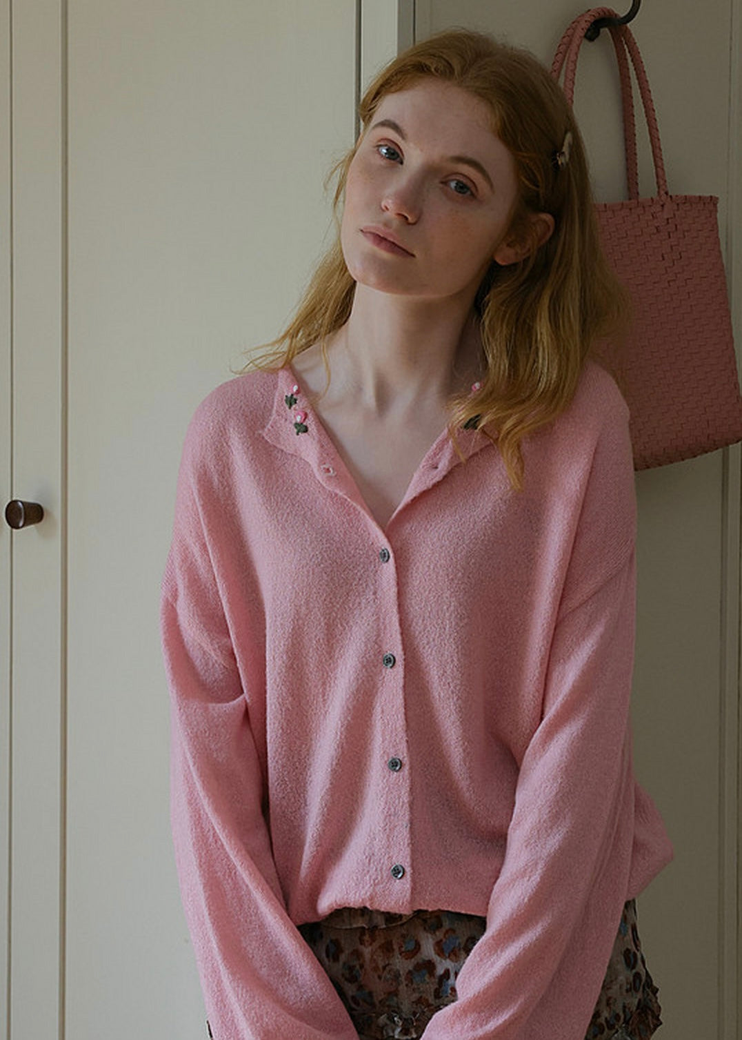 Vintage Floral Embroidered Wool Cardigan(2COLOR)