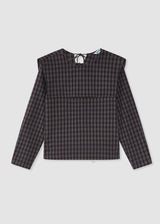 Autumn Café Check Sailor Blouse