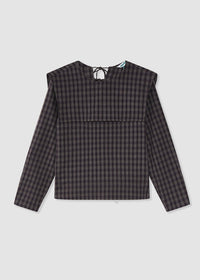 Autumn Café Check Sailor Blouse