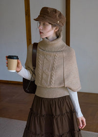 Old Memory Vintage Cable Wool Turtleneck Sweater